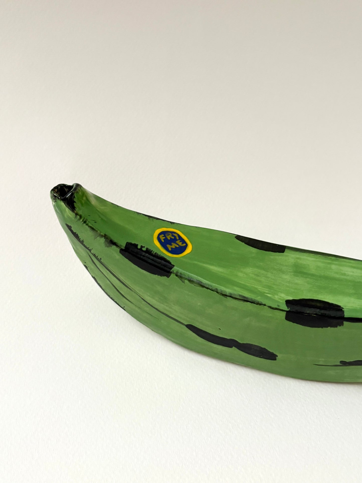 Green "fry me" Plantain Sculpture